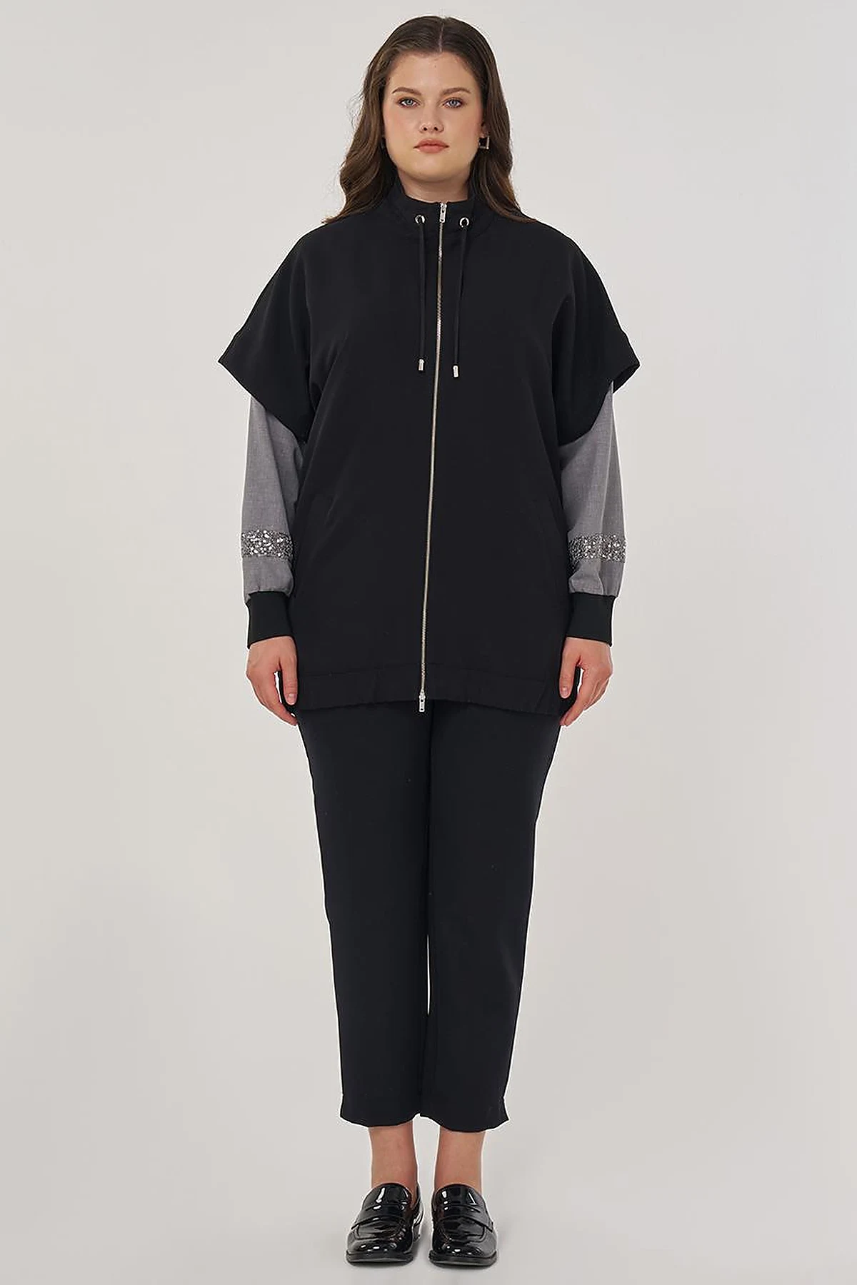 Stand-Up Collar Vest Black