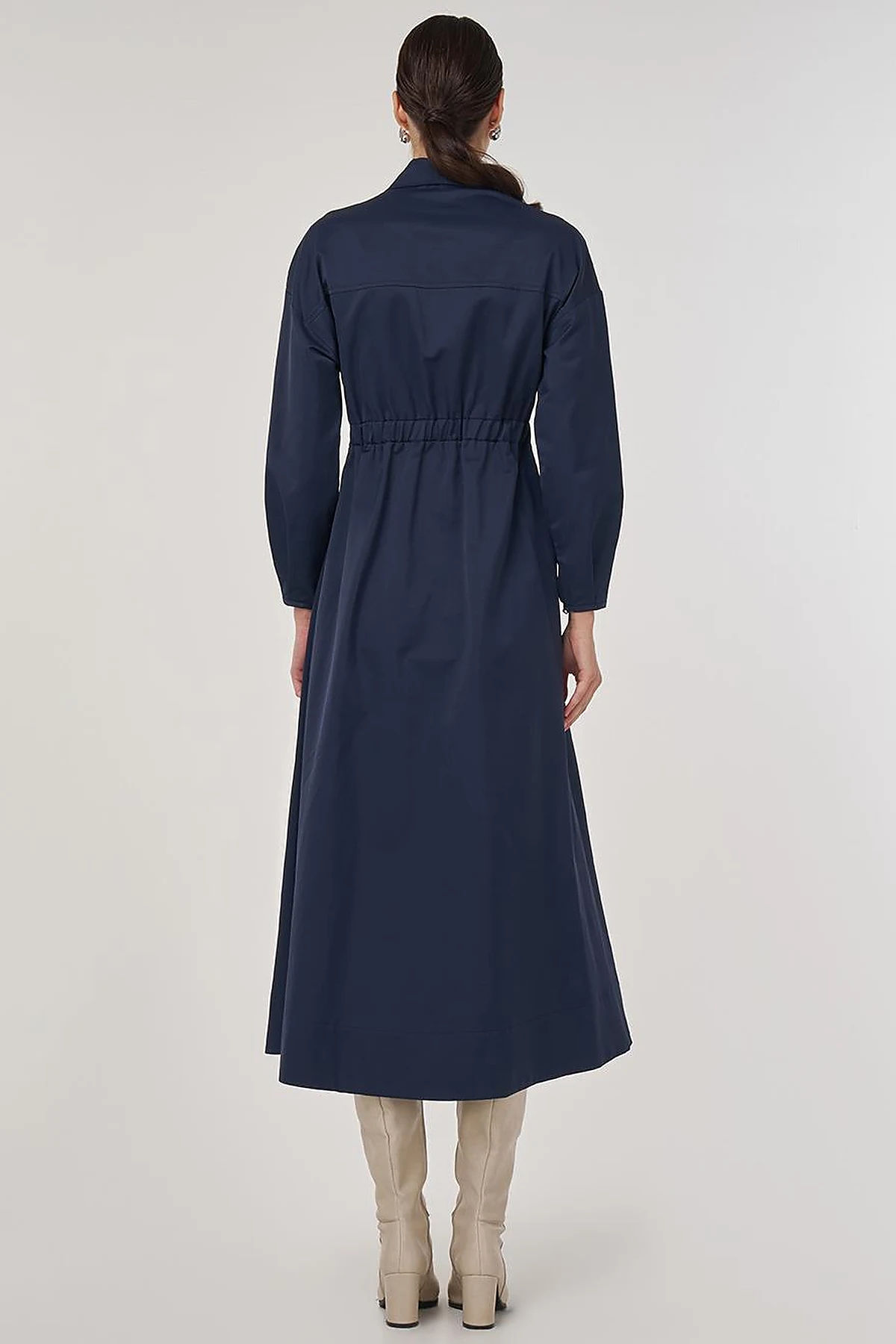 Embroidered Maxi Dress in Dark Navy