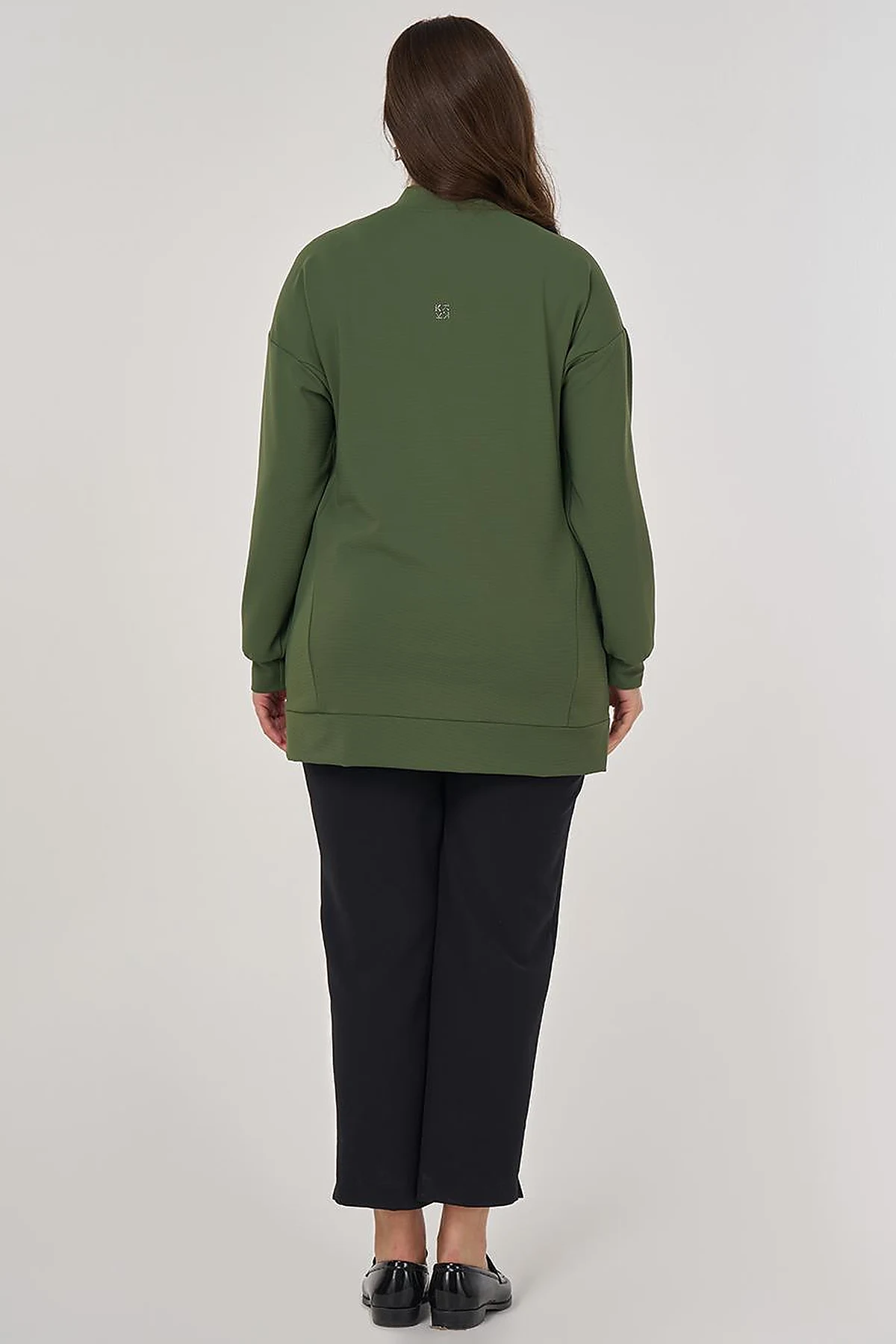 College Collar Hotfix Printed Sweatshirt in Forest Green