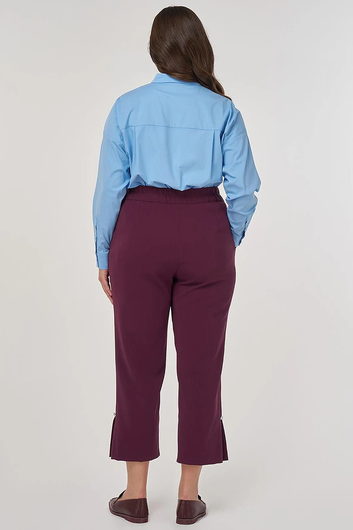 Slit Detail Relaxed Fit Pants Fig Color