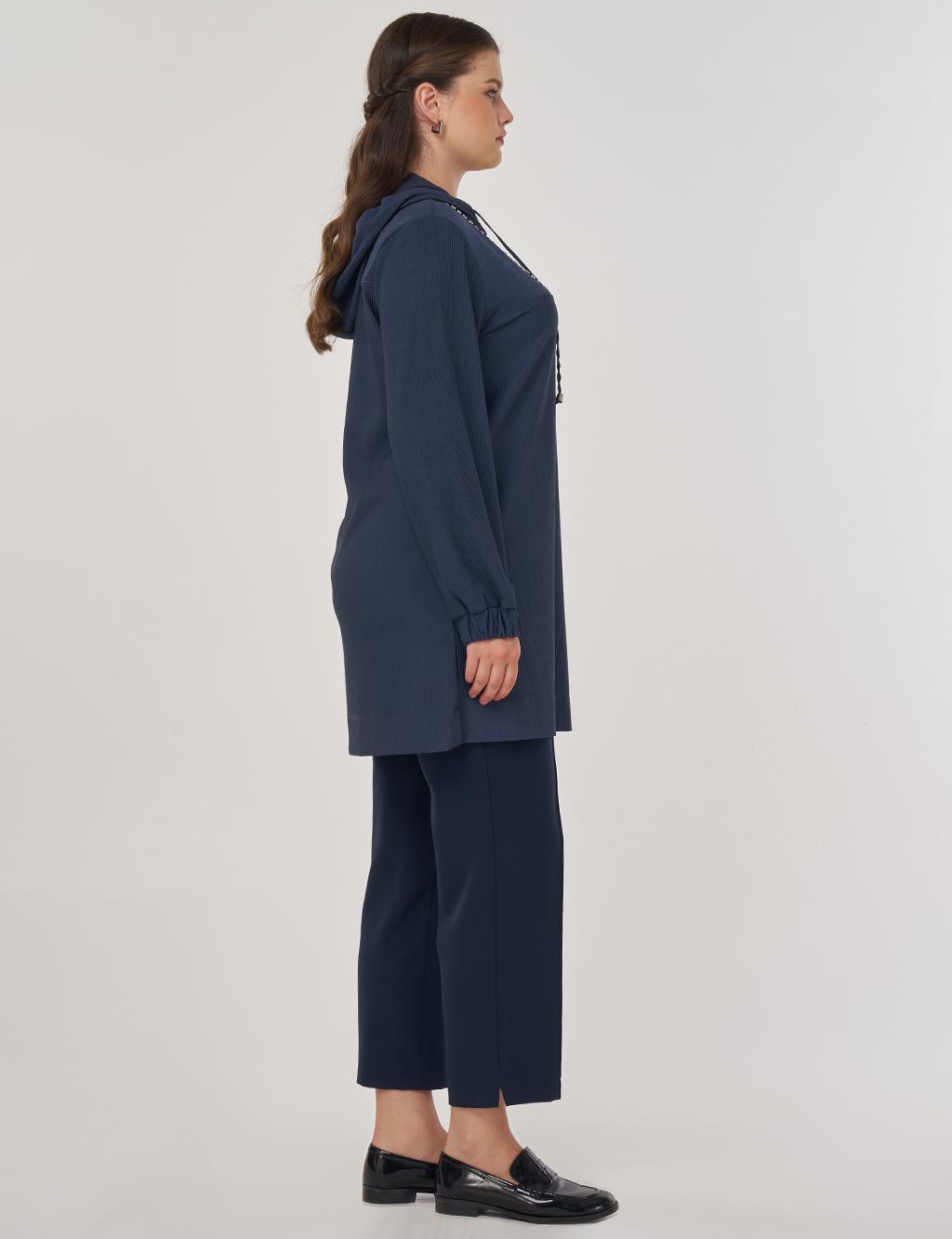 Troque Printed Hooded Sweatshirt Indigo