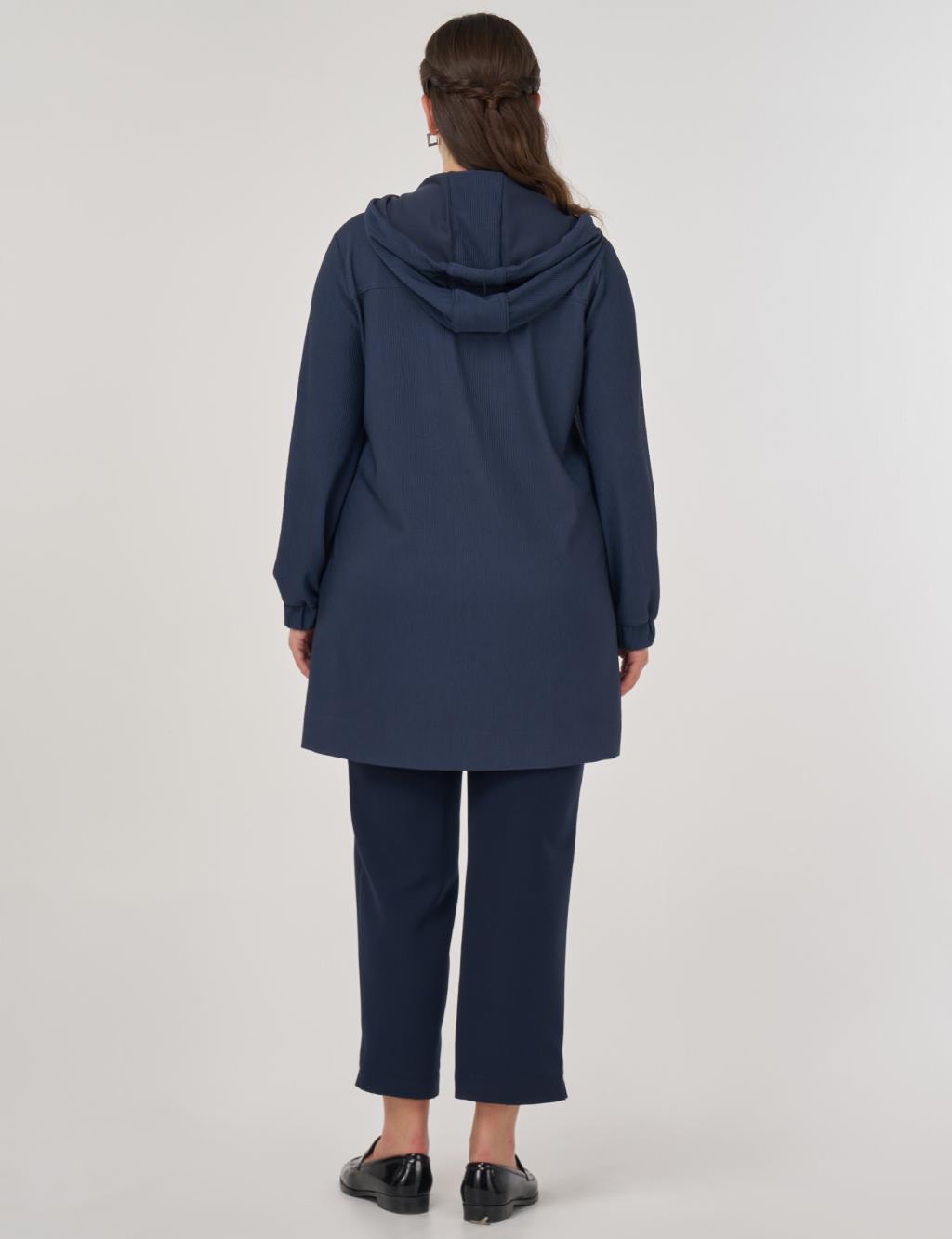 Troque Printed Hooded Sweatshirt Indigo