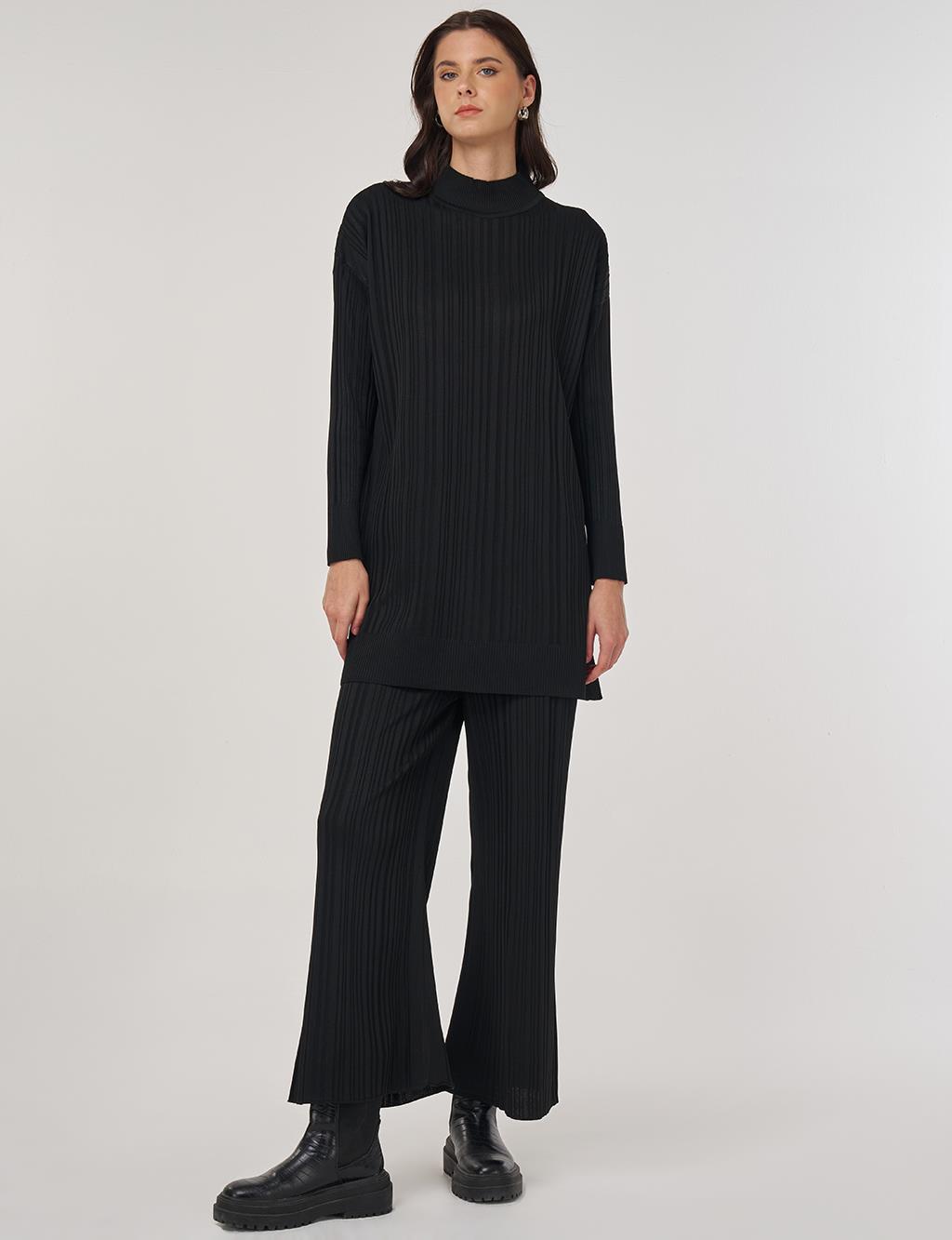 Relaxed Fit Knit Set in Black