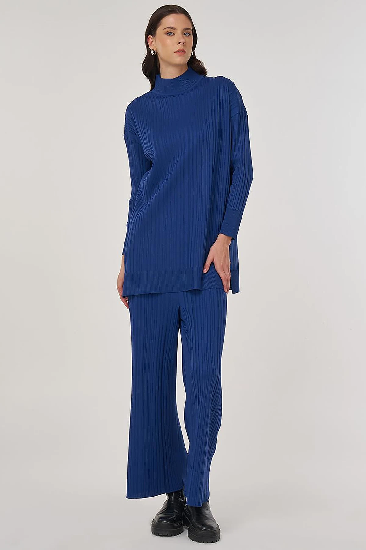 Relaxed Fit Knit Set in Indigo