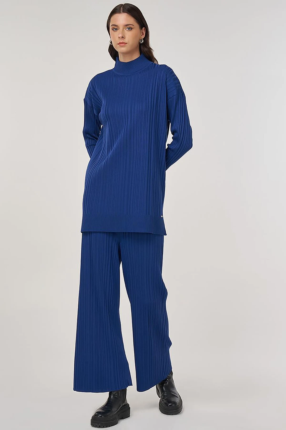 Relaxed Fit Knit Set in Indigo
