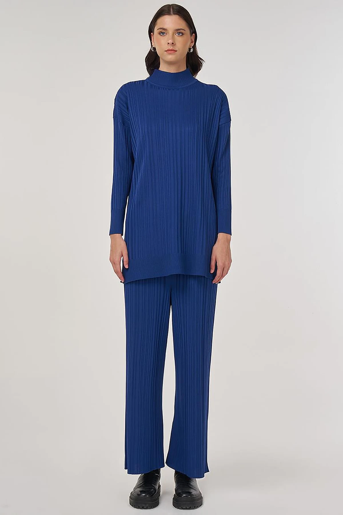 Relaxed Fit Knit Set in Indigo
