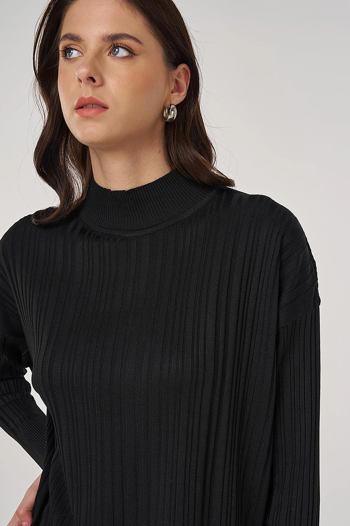 Relaxed Fit Knit Set in Black