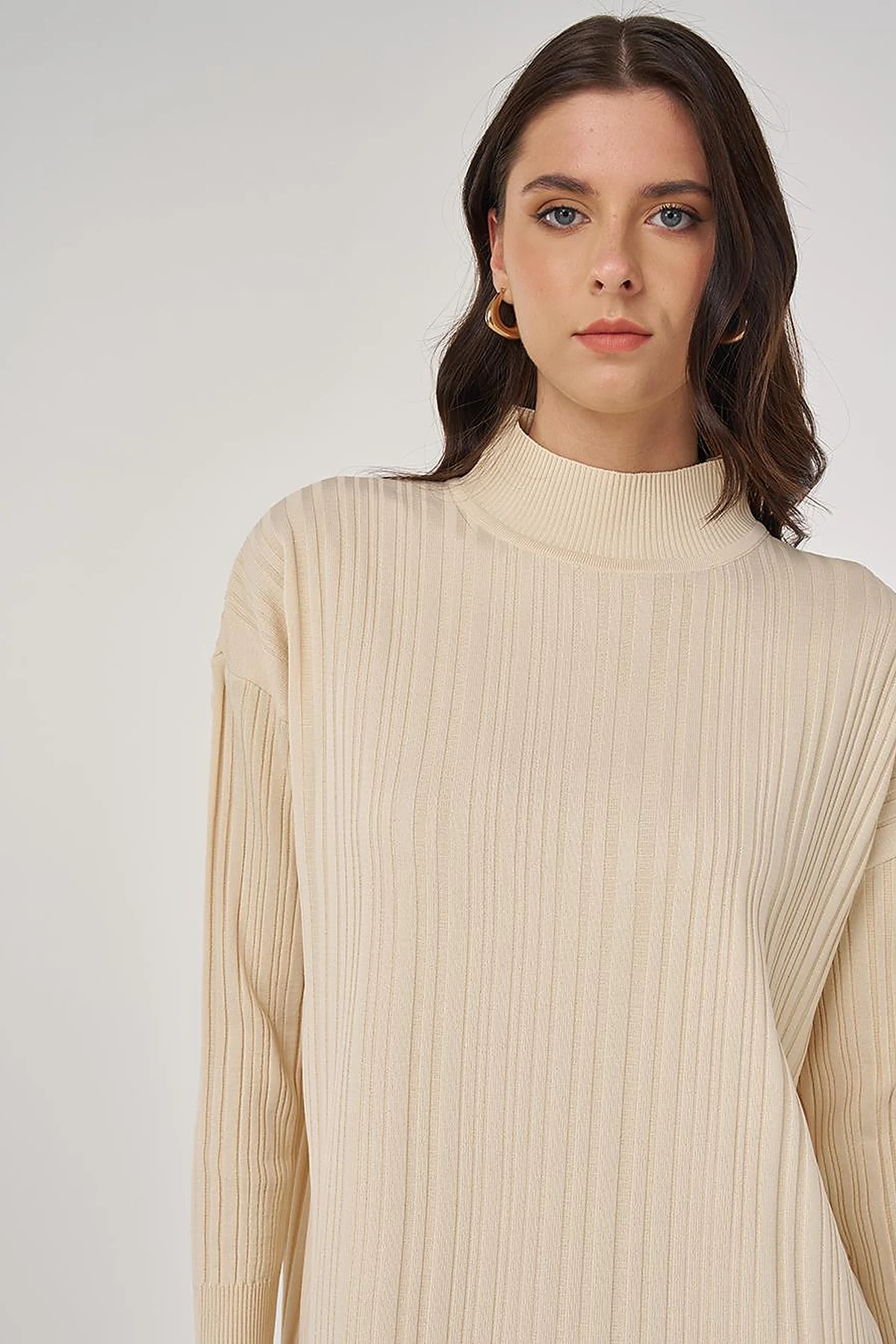 Relaxed Fit Knit Set in Stone