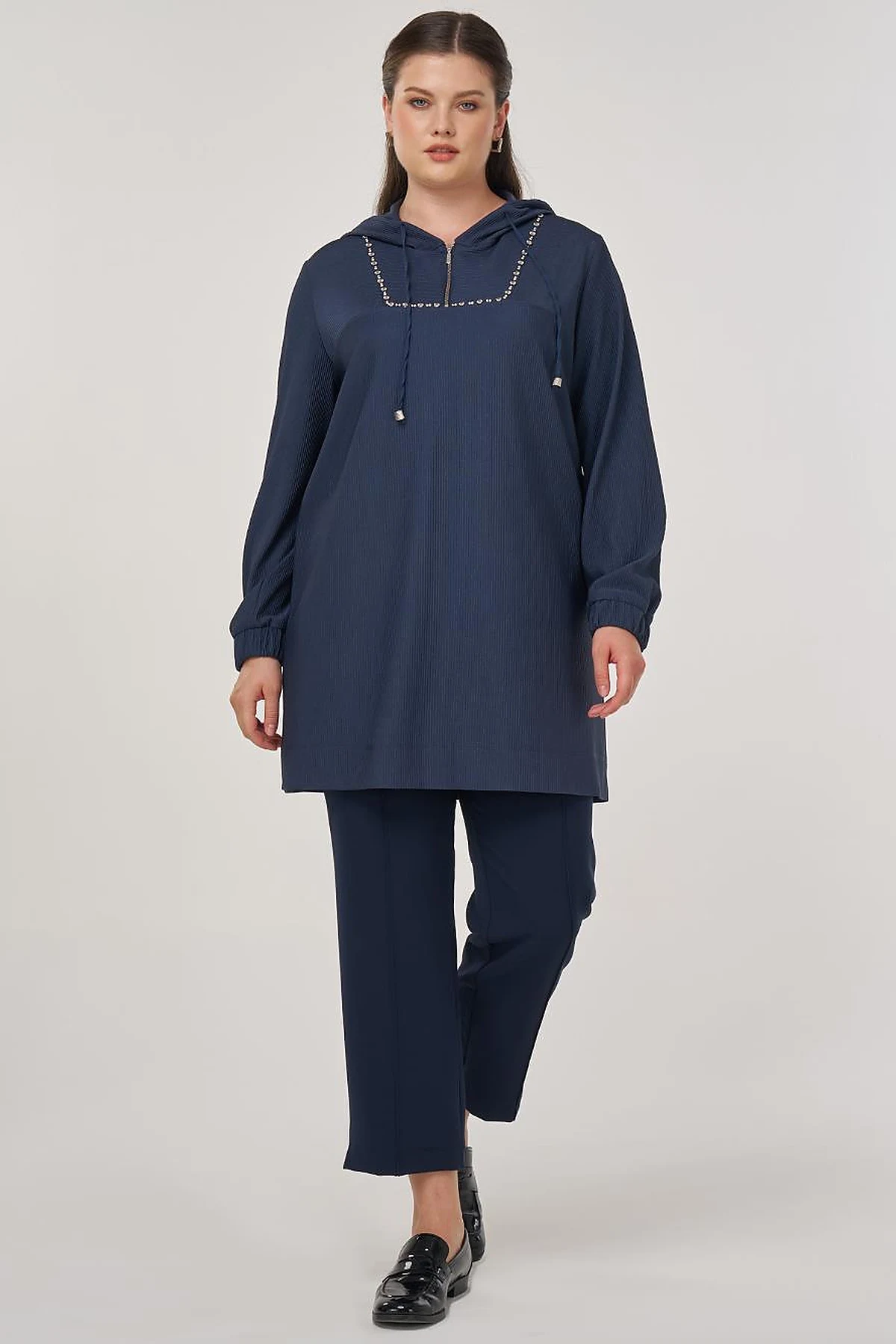Troque Printed Hooded Sweatshirt Indigo