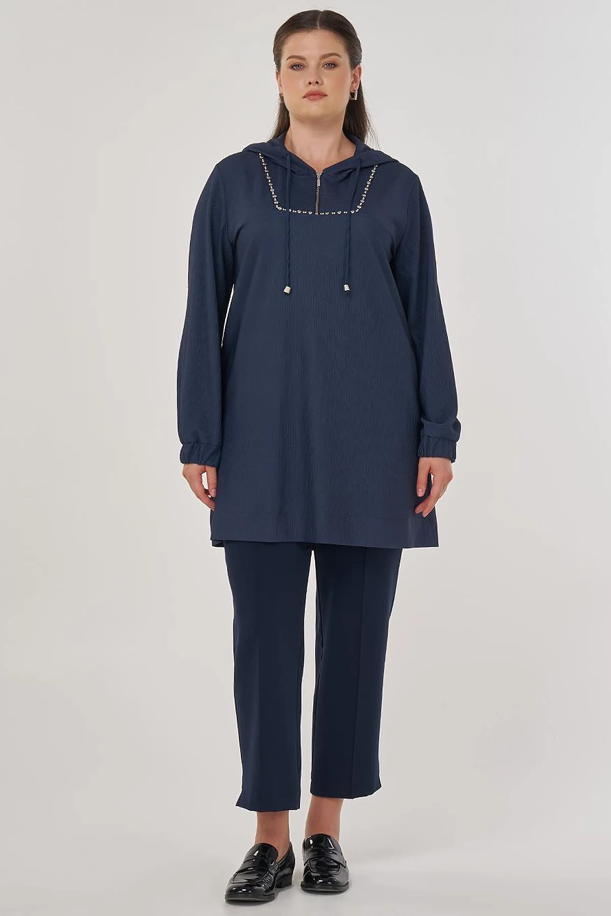 Troque Printed Hooded Sweatshirt Indigo