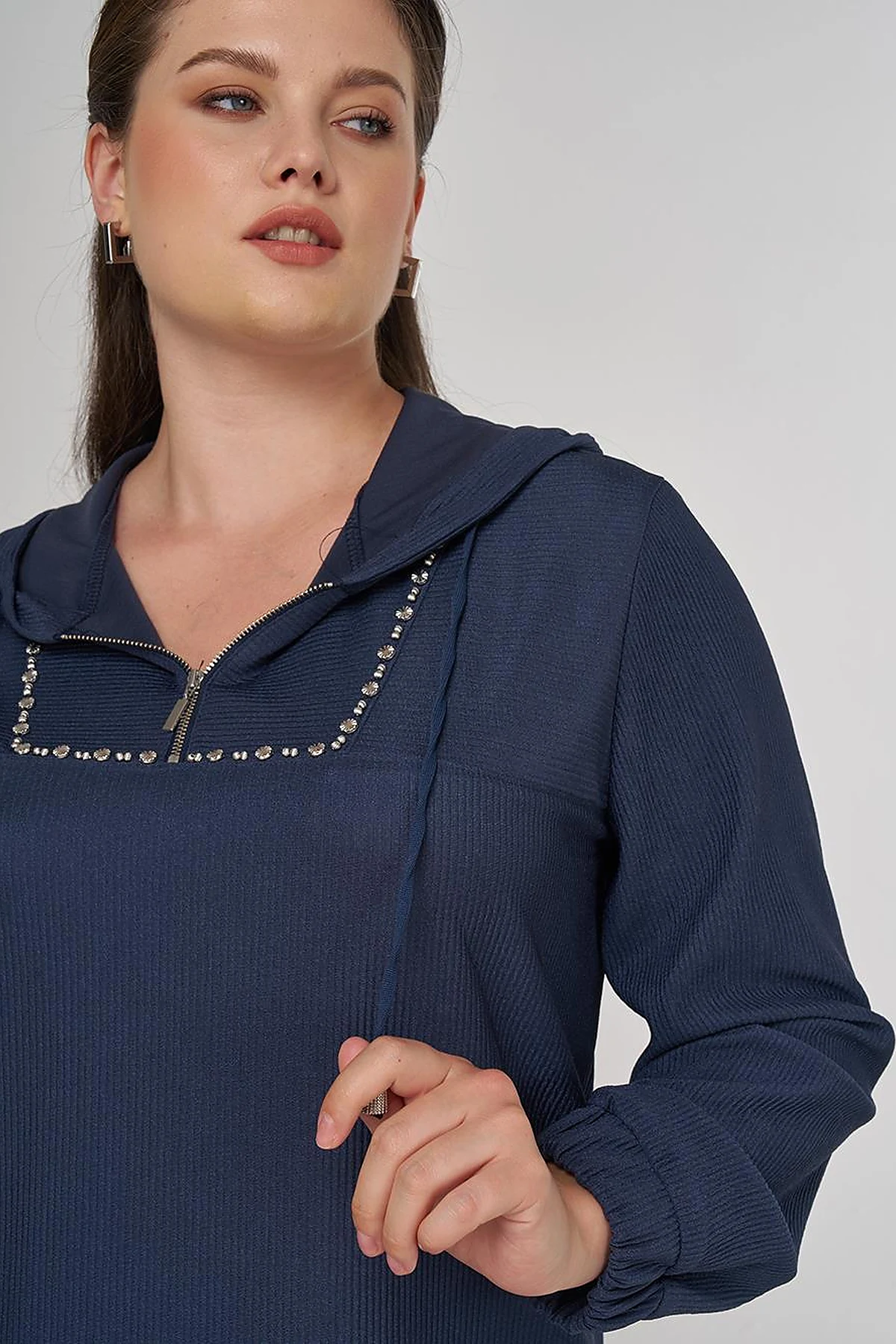 Troque Printed Hooded Sweatshirt Indigo