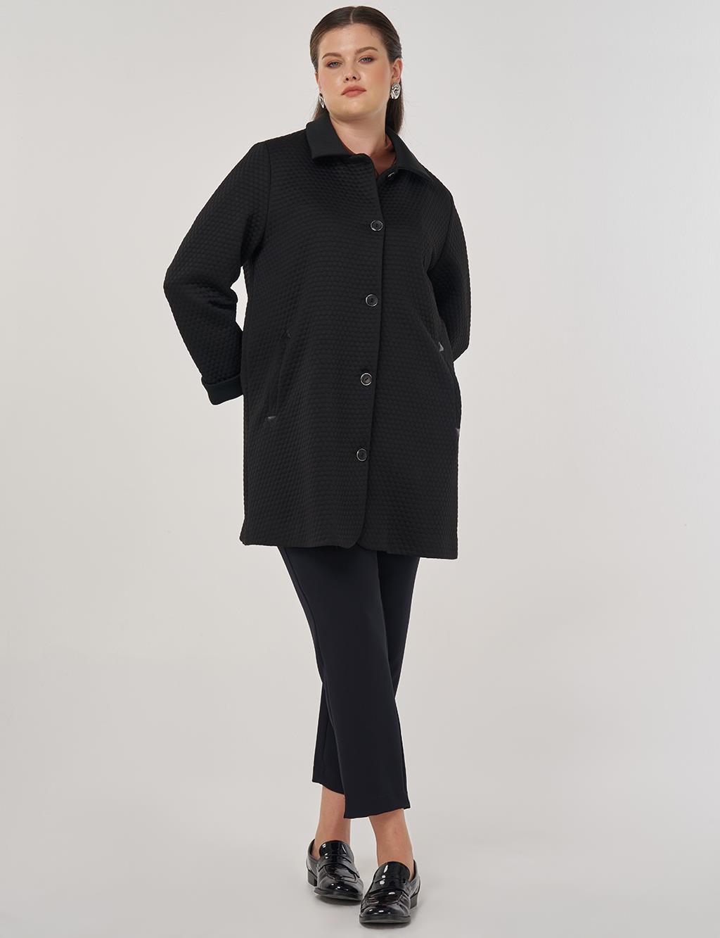 Embossed Patterned Jacket in Black