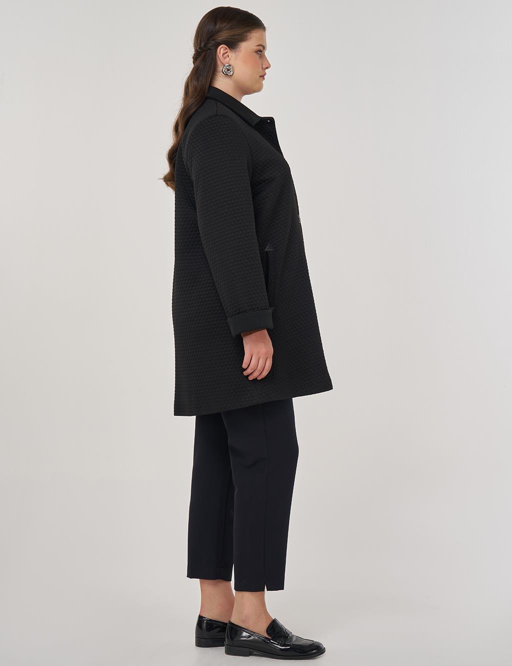 Embossed Patterned Jacket in Black