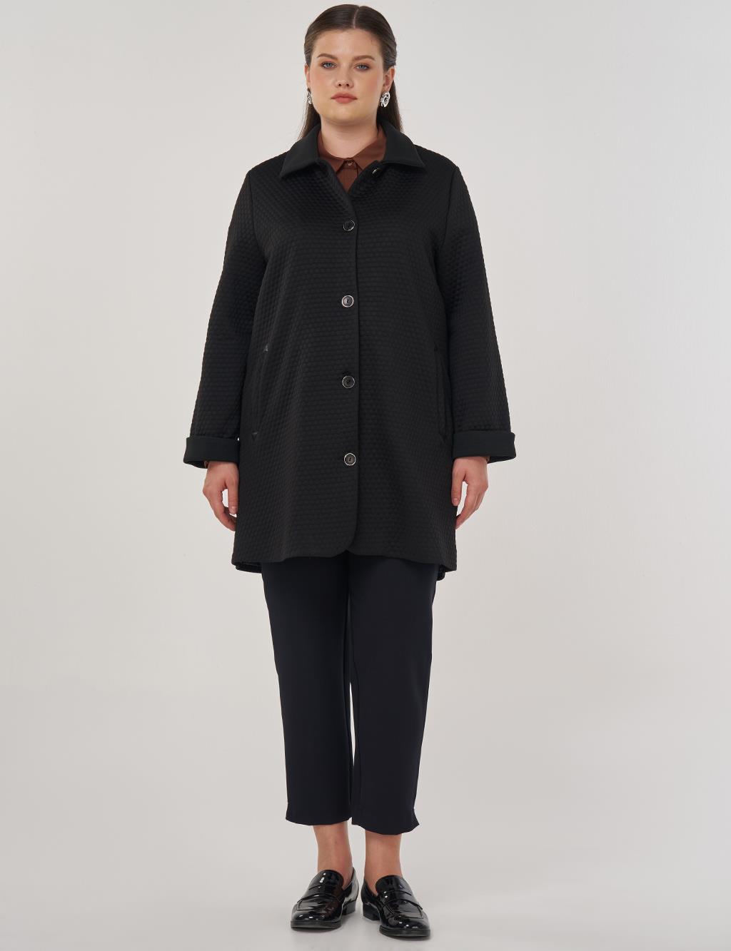 Embossed Patterned Jacket in Black