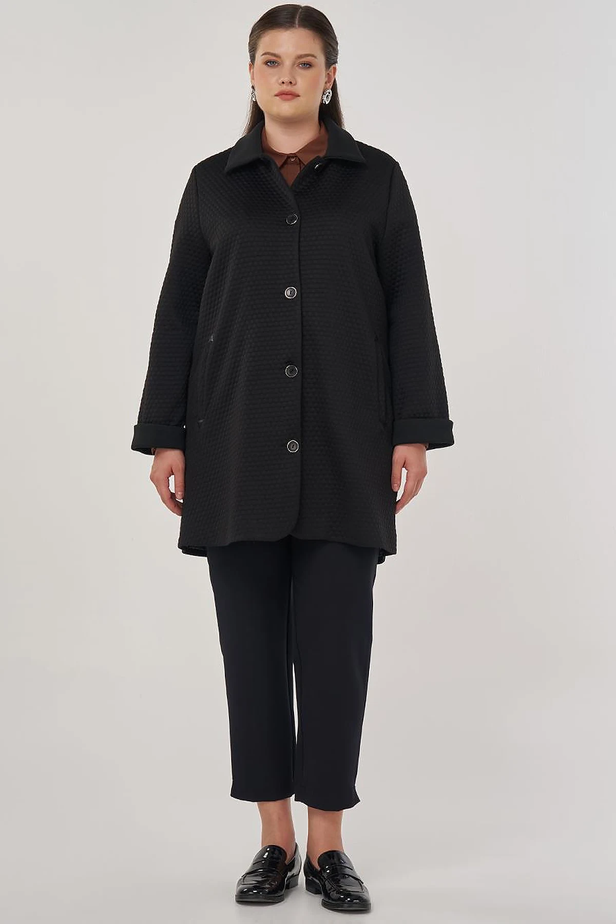 Embossed Patterned Jacket in Black