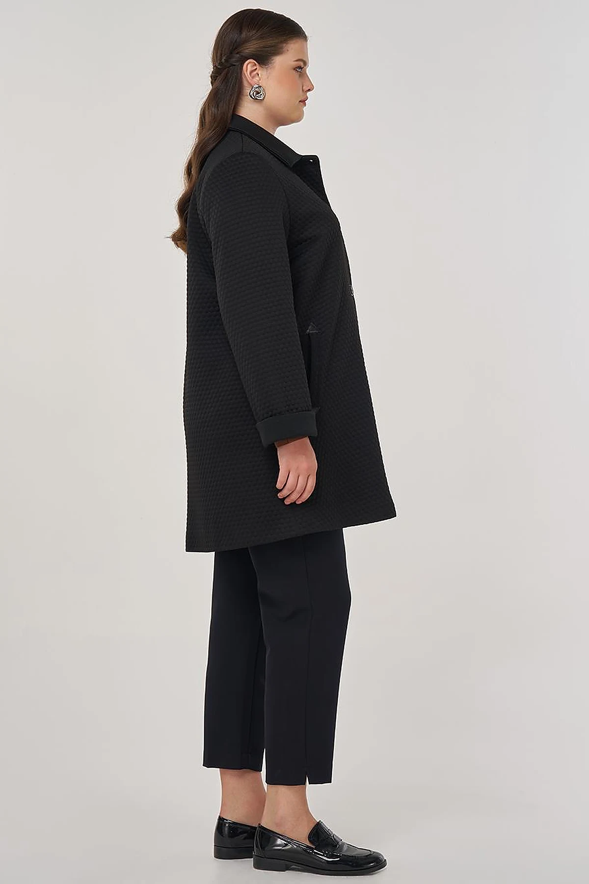 Embossed Patterned Jacket in Black