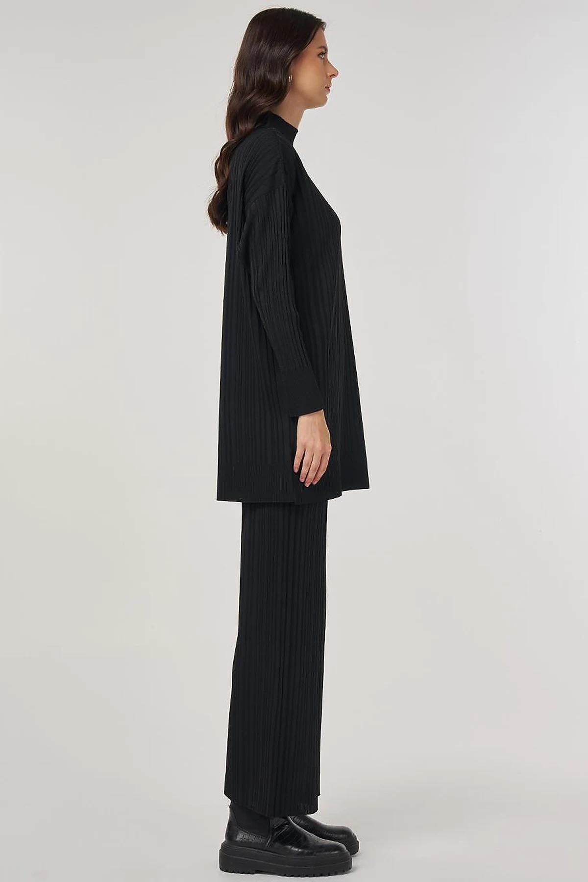 Relaxed Fit Knit Set in Black