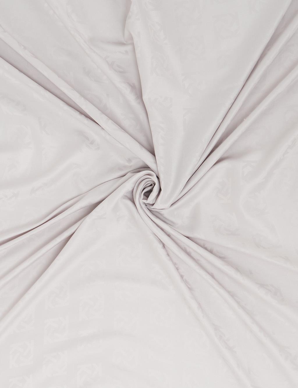 Logolu İpek Eşarp Gri 