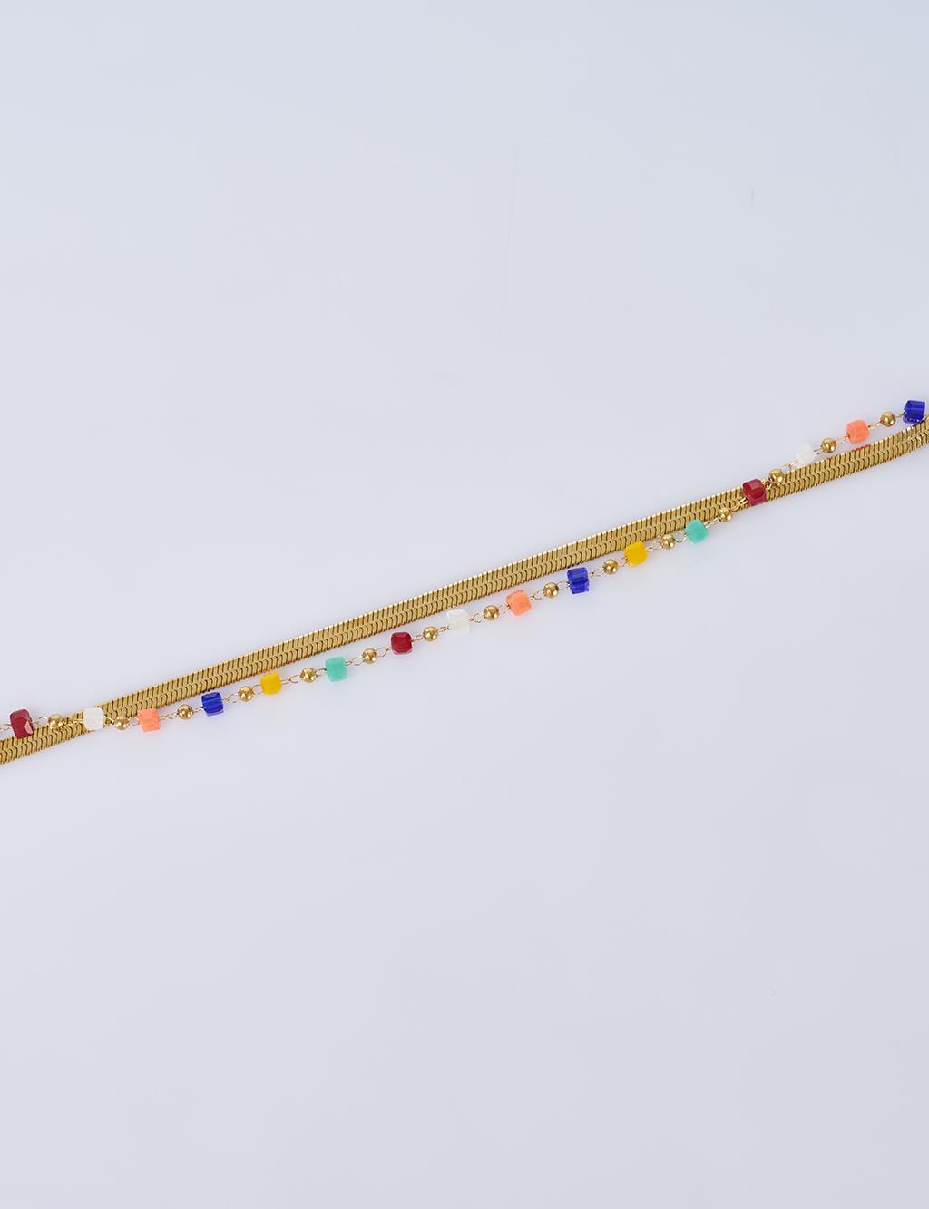 Double-Sided Anklet, Gold