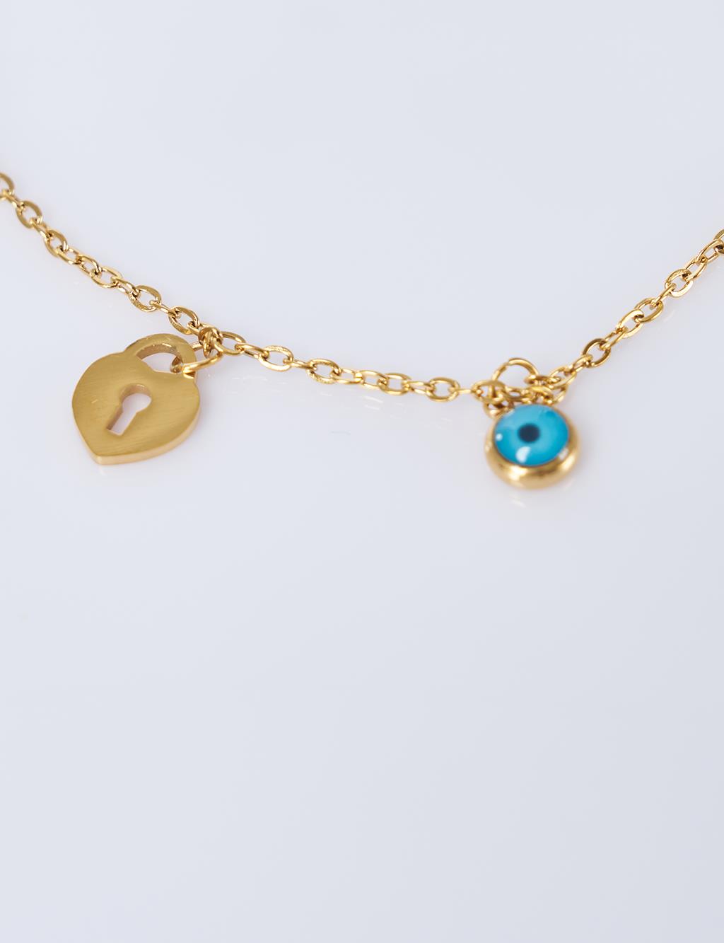 Minimal Figured Anklet, Gold