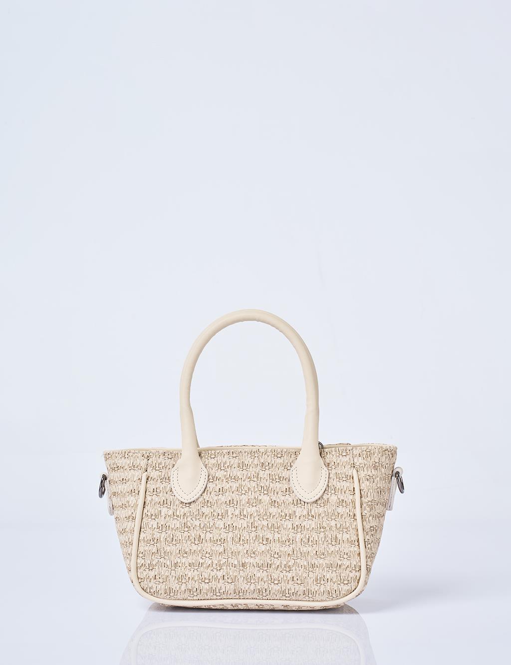 Logo Detailed Tote Bag – Cream