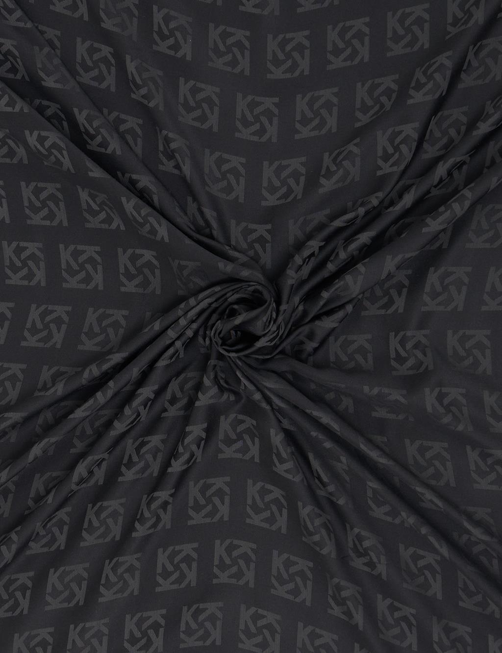 Logo Silk Scarf in Black