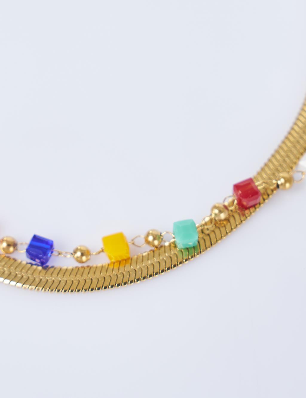 Double-Sided Anklet, Gold