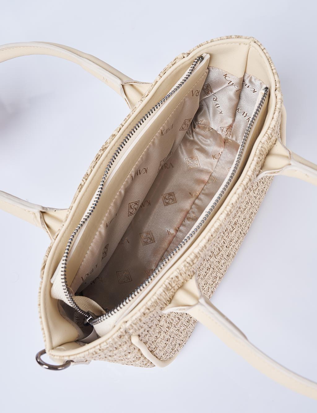 Logo Detailed Tote Bag – Cream