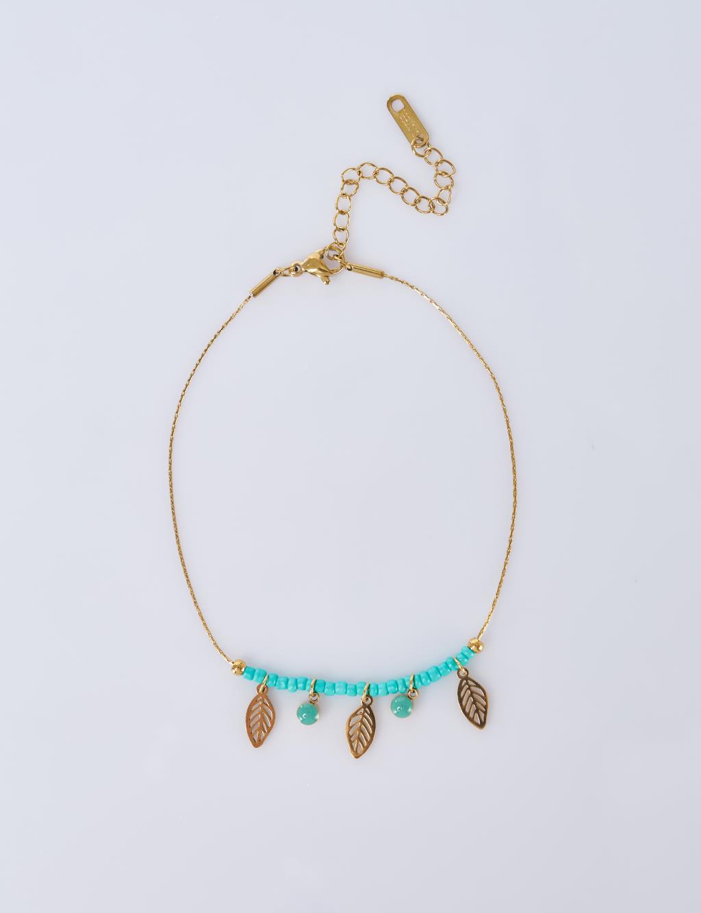 Leaf Figured Anklet, Gold