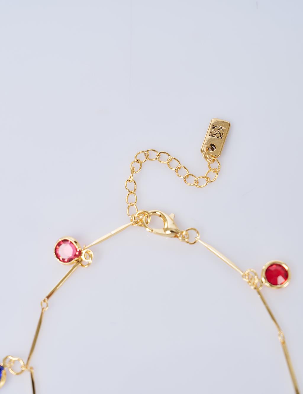 Zircon Stone Anklet, Gold