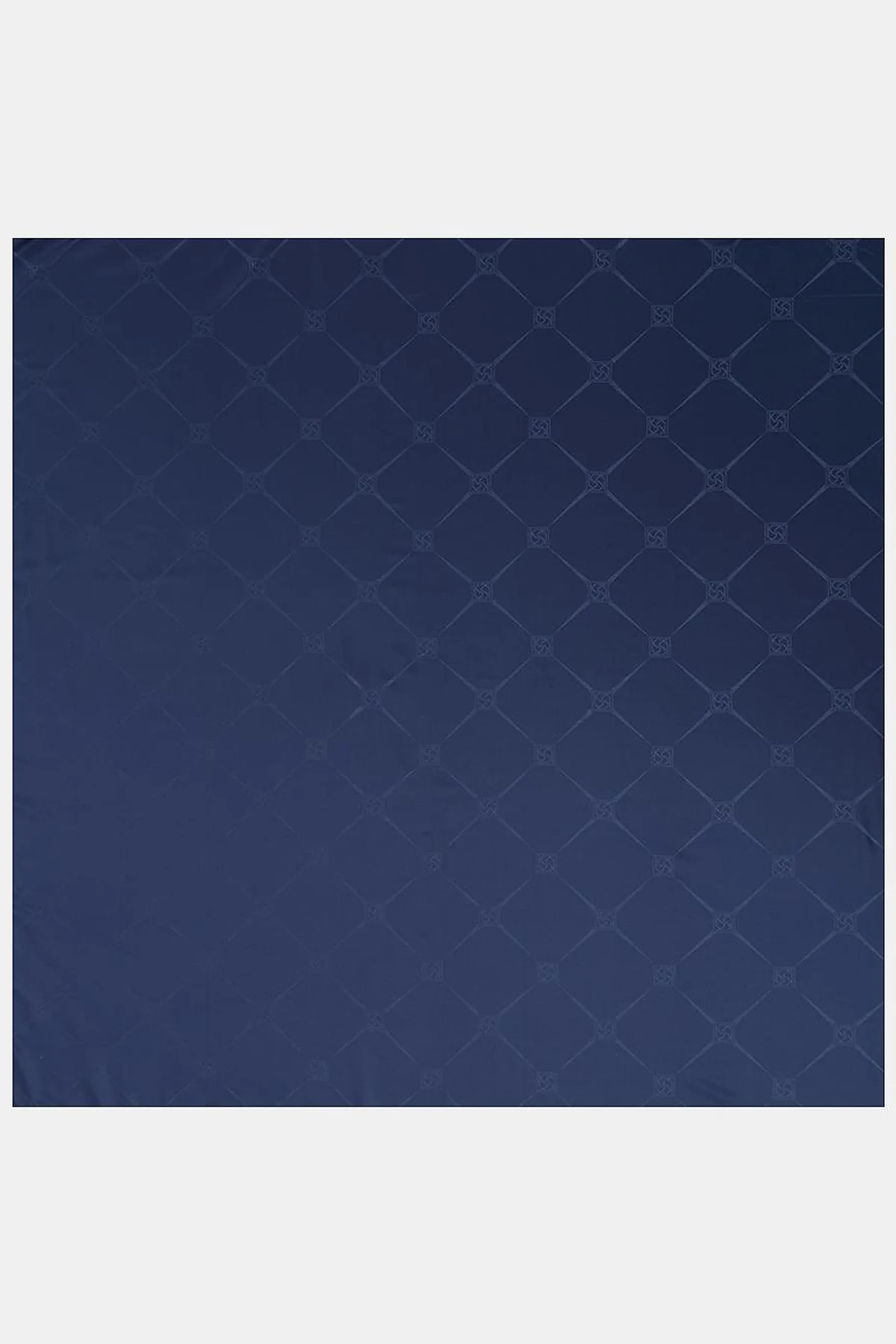 Square Pattern Silk Scarf in Navy Blue