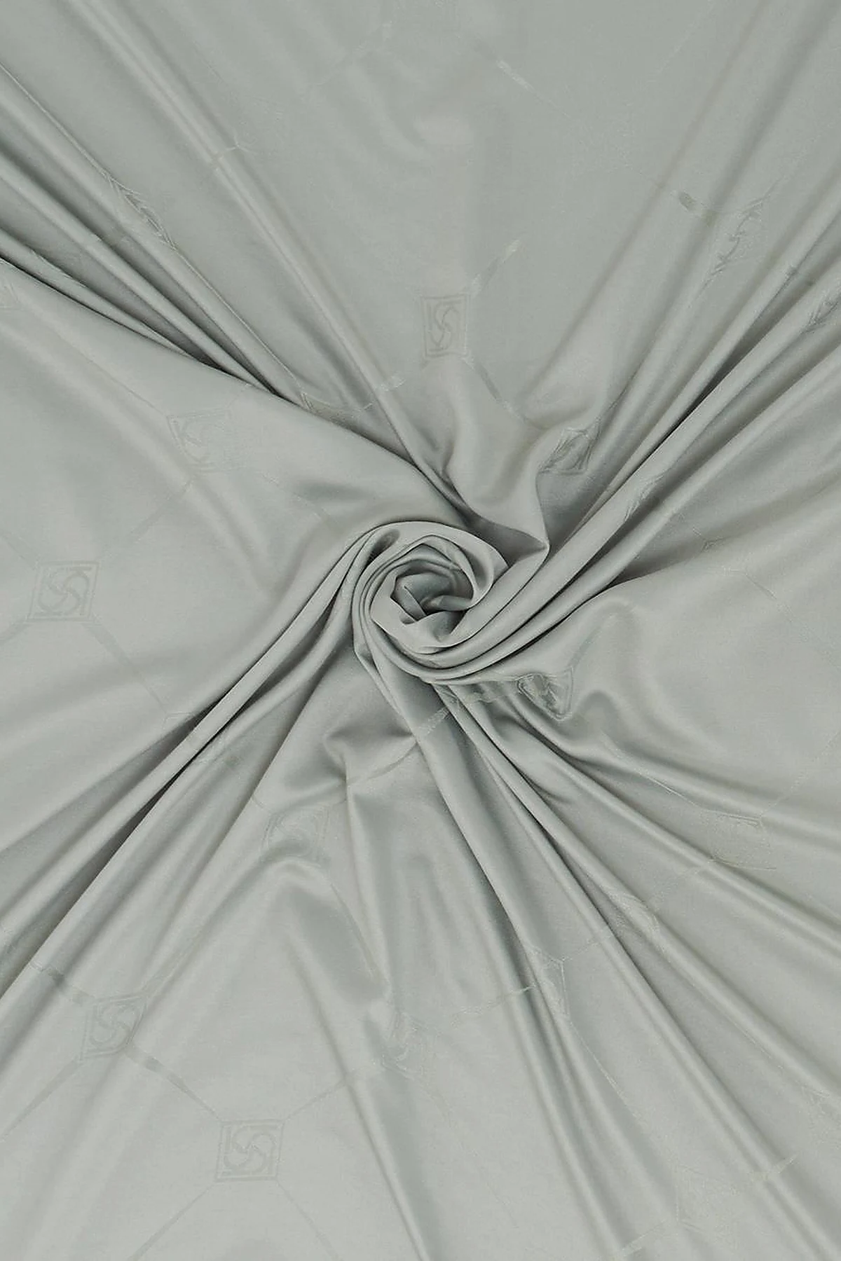 Square Pattern Silk Scarf in Aqua Green