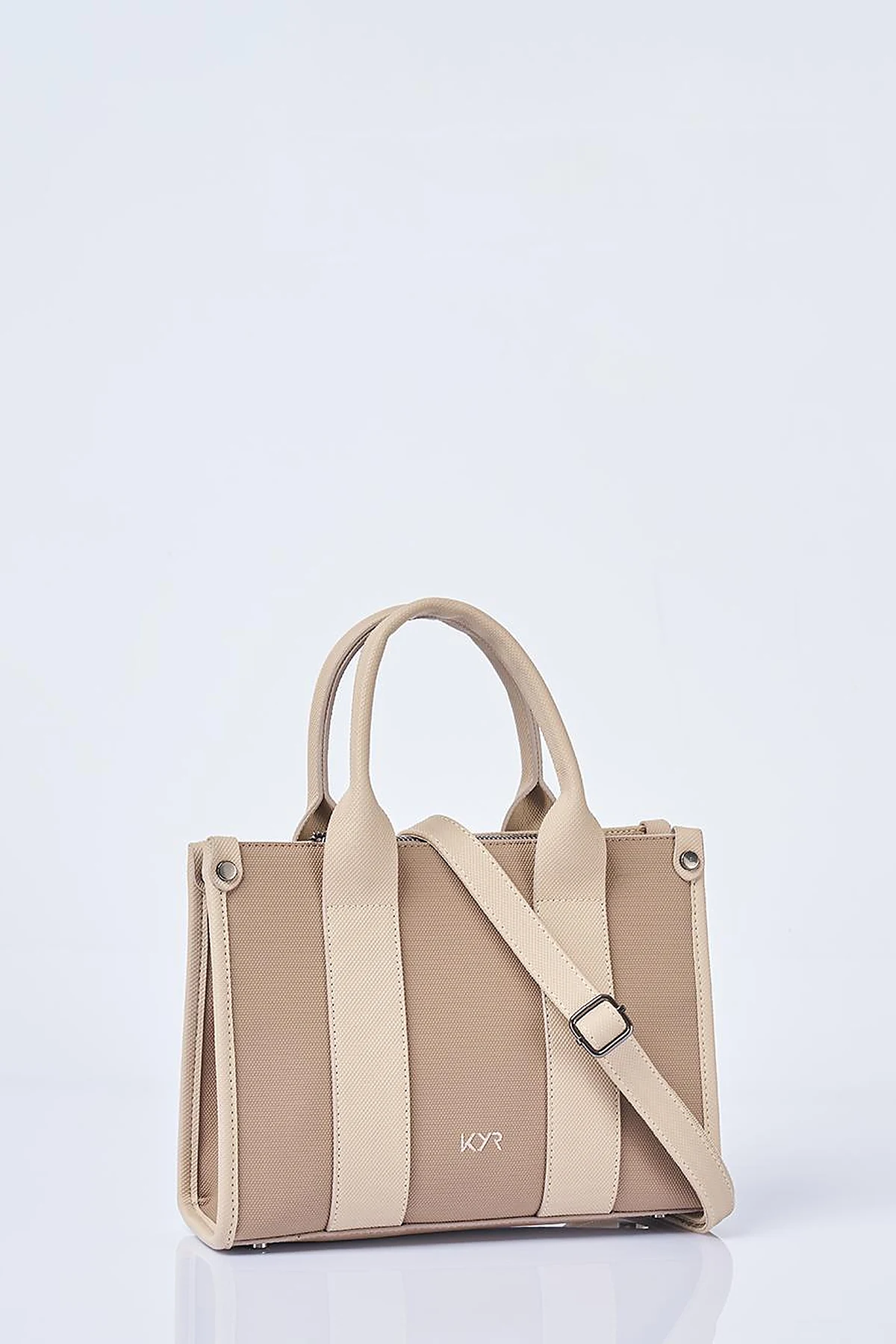 Logo Detailed Tote Bag, Mink