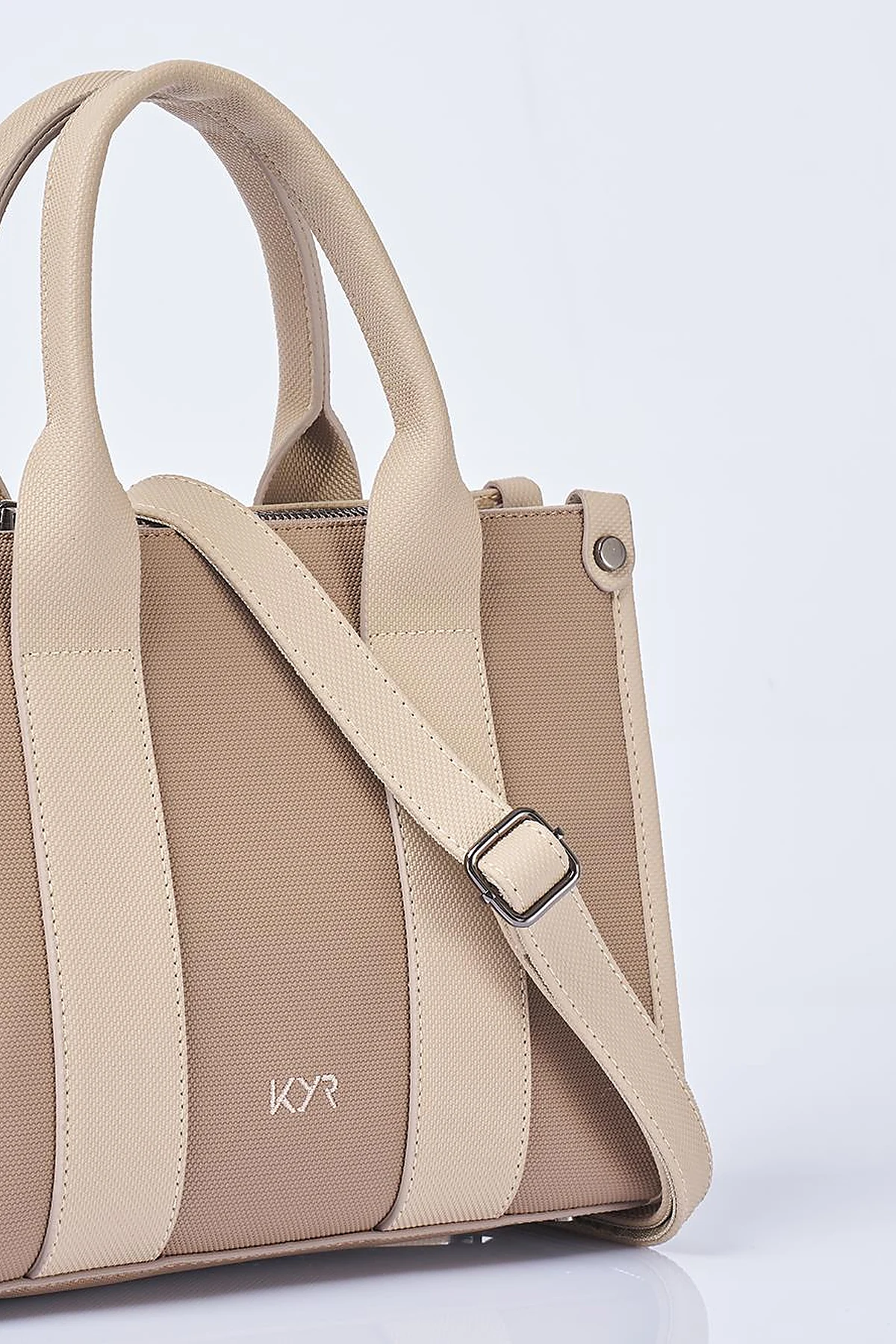 Logo Detailed Tote Bag, Mink