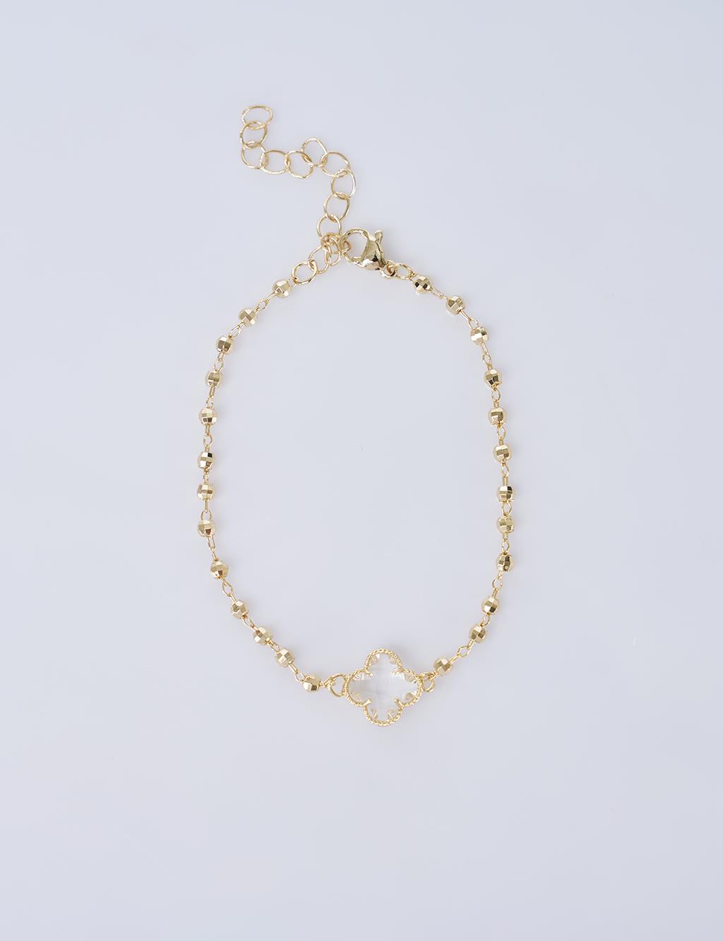 Yonca Figürlü Bileklik Gold