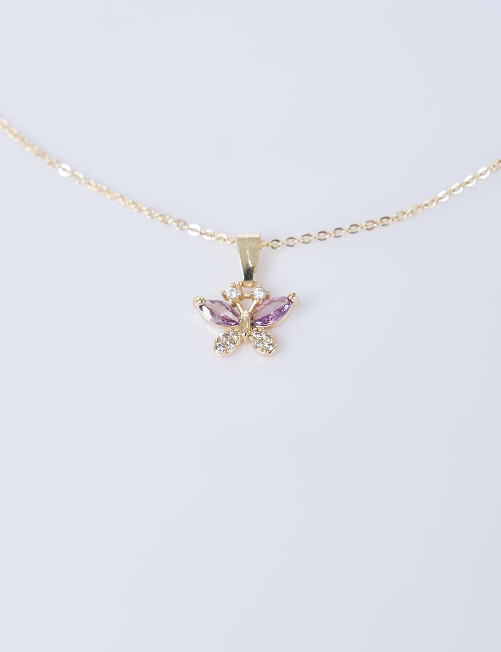 Butterfly Figured Necklace, Gold