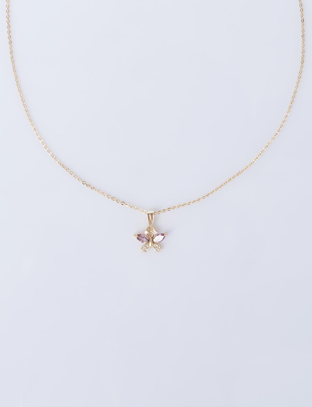 Butterfly Figured Necklace, Gold