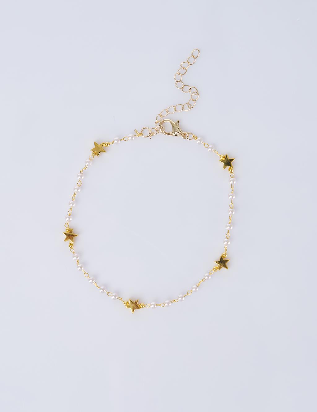 Star Figured Anklet, Gold