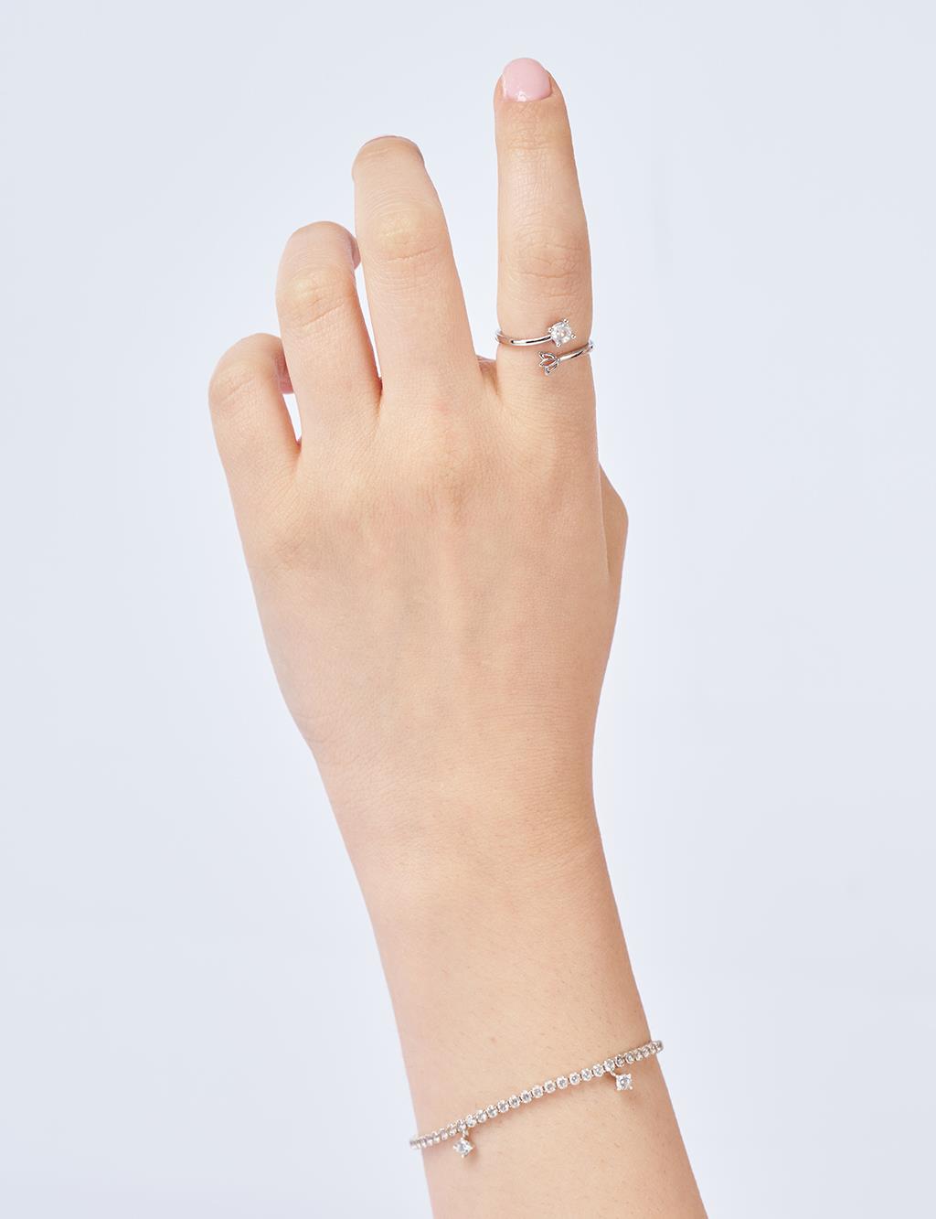 Double-Banded Ring Silver