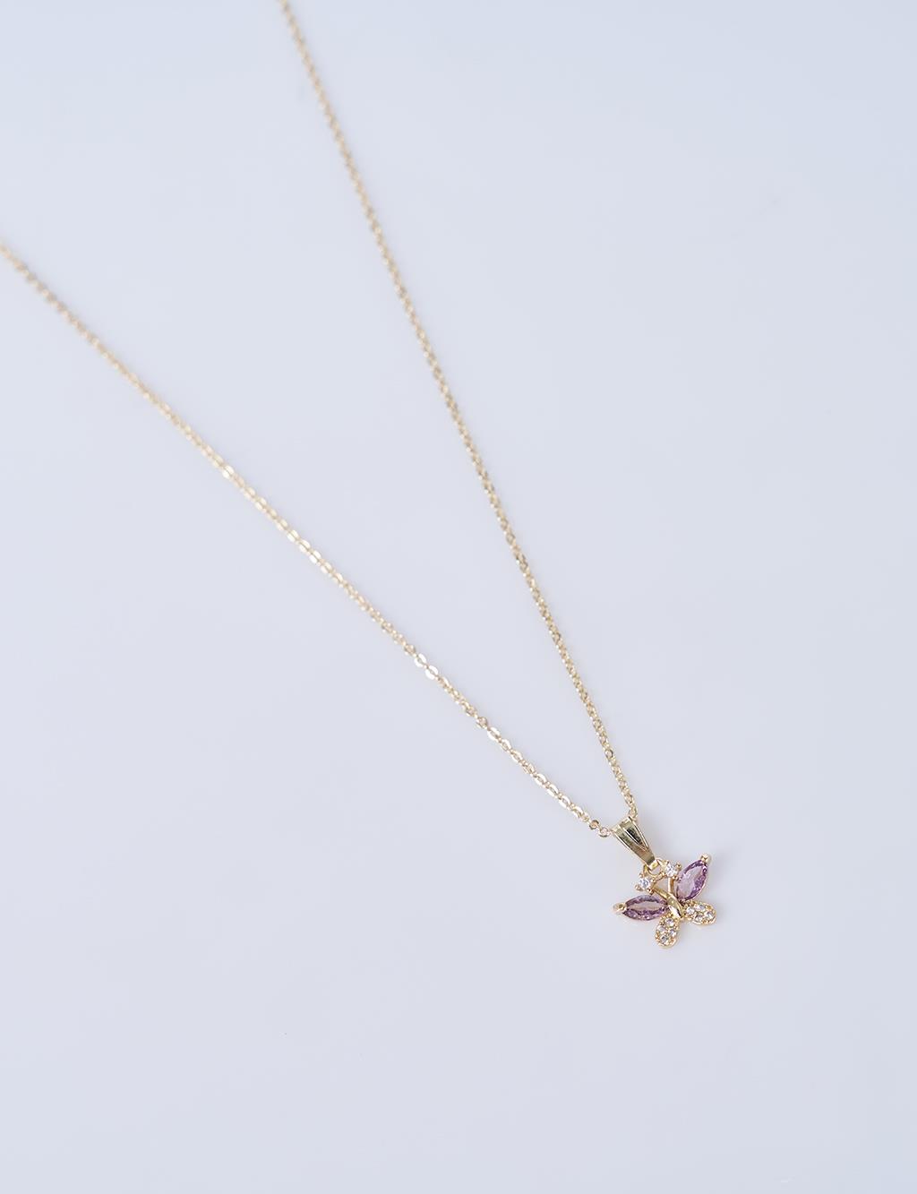 Butterfly Figured Necklace, Gold