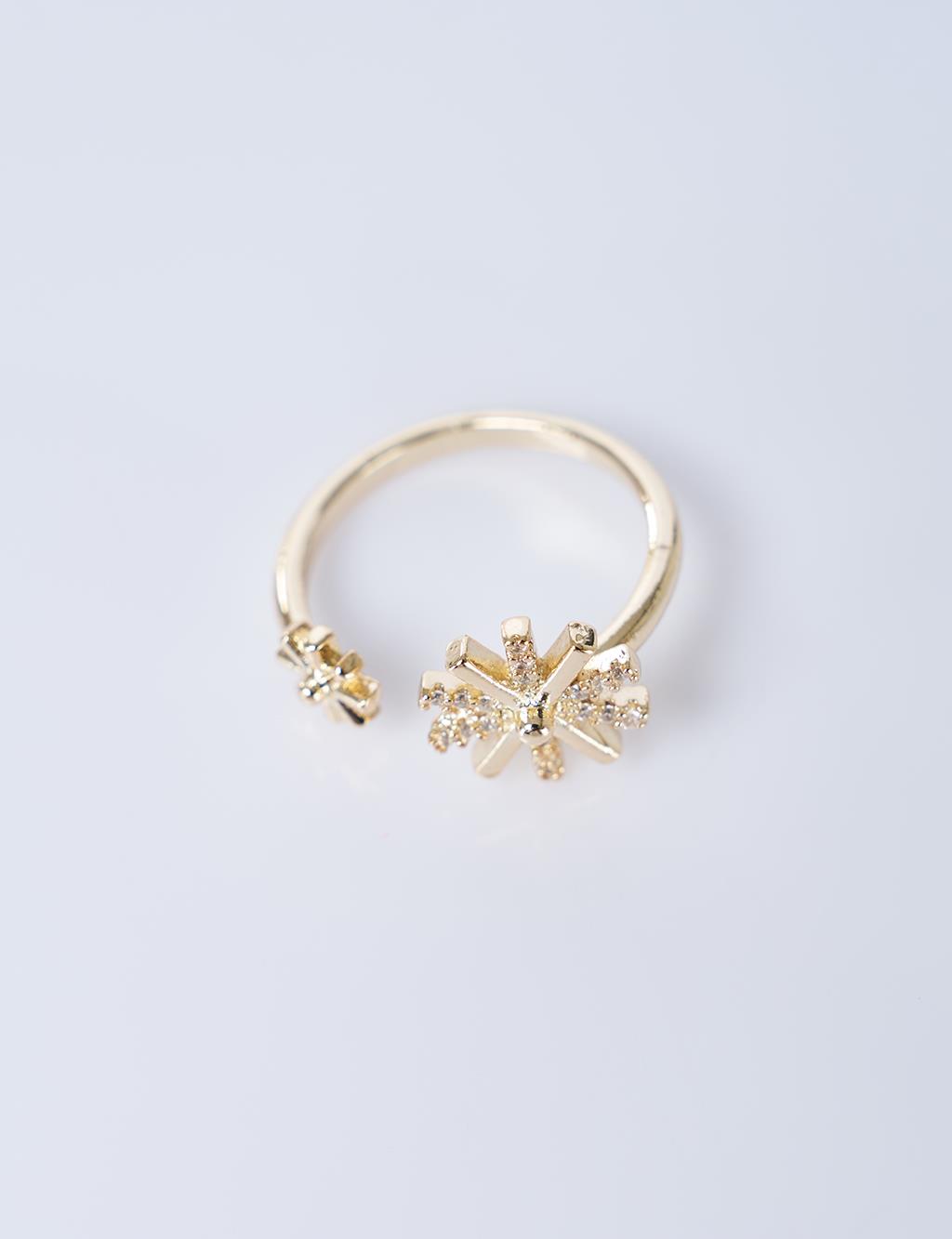 Snowflake-Shaped Ring Gold