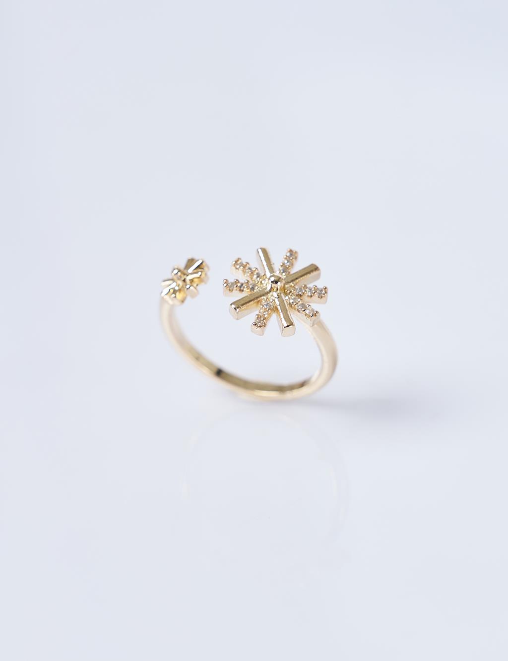 Snowflake-Shaped Ring Gold