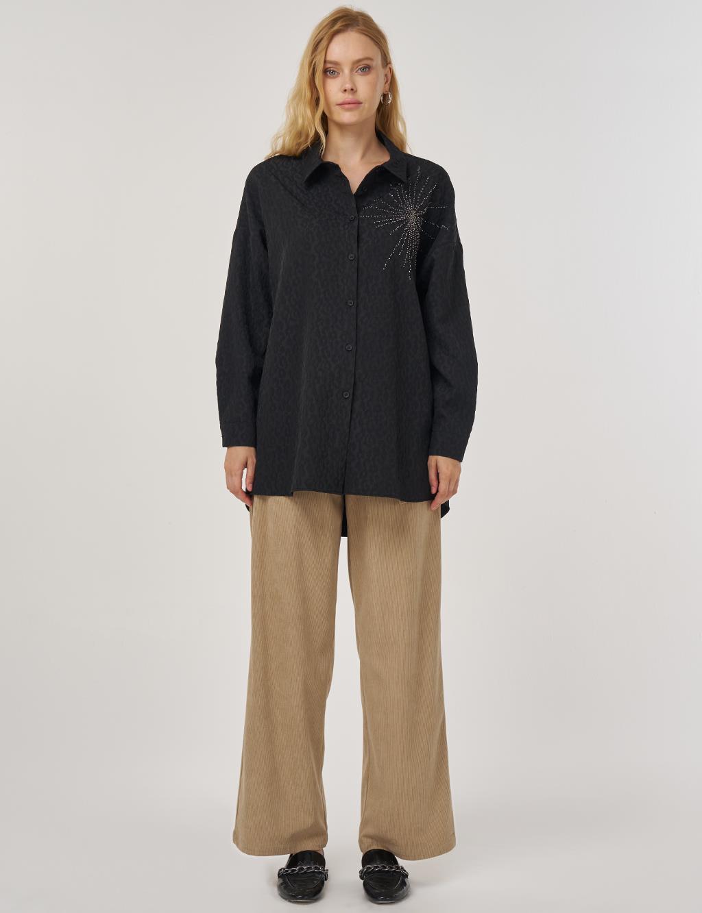 Abstract Pattern Tunic in Black