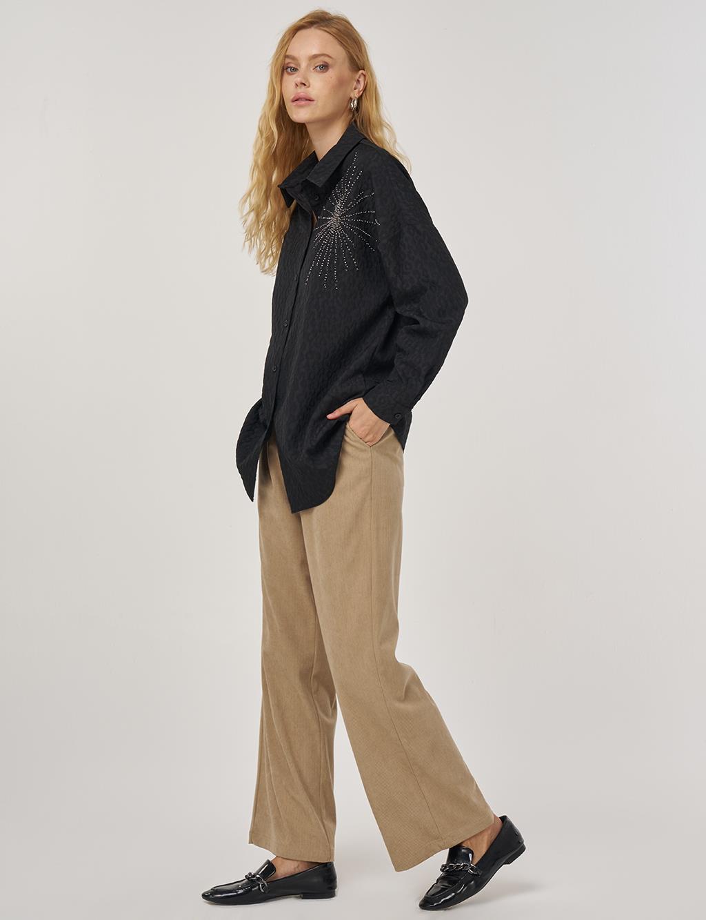 Abstract Pattern Tunic in Black