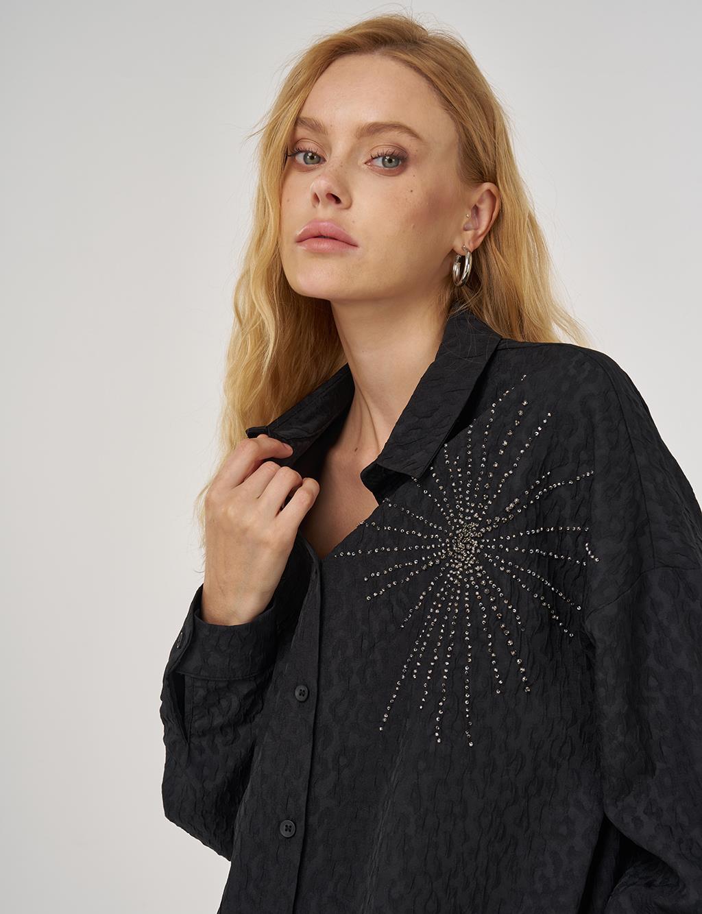 Abstract Pattern Tunic in Black