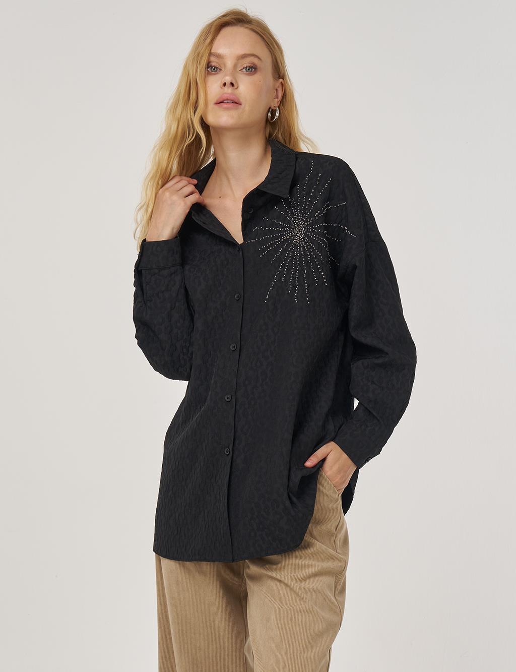 Abstract Pattern Tunic in Black