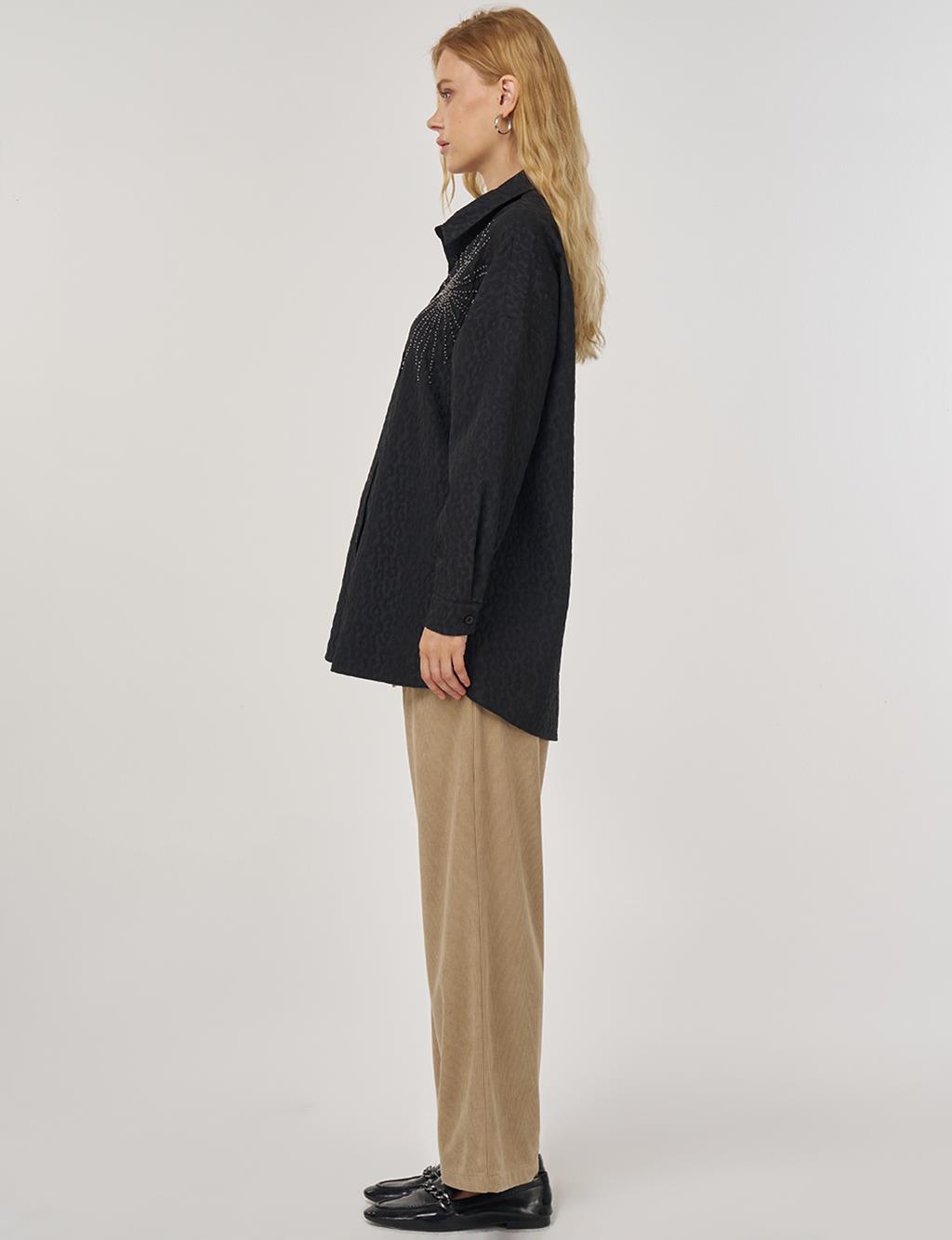 Abstract Pattern Tunic in Black