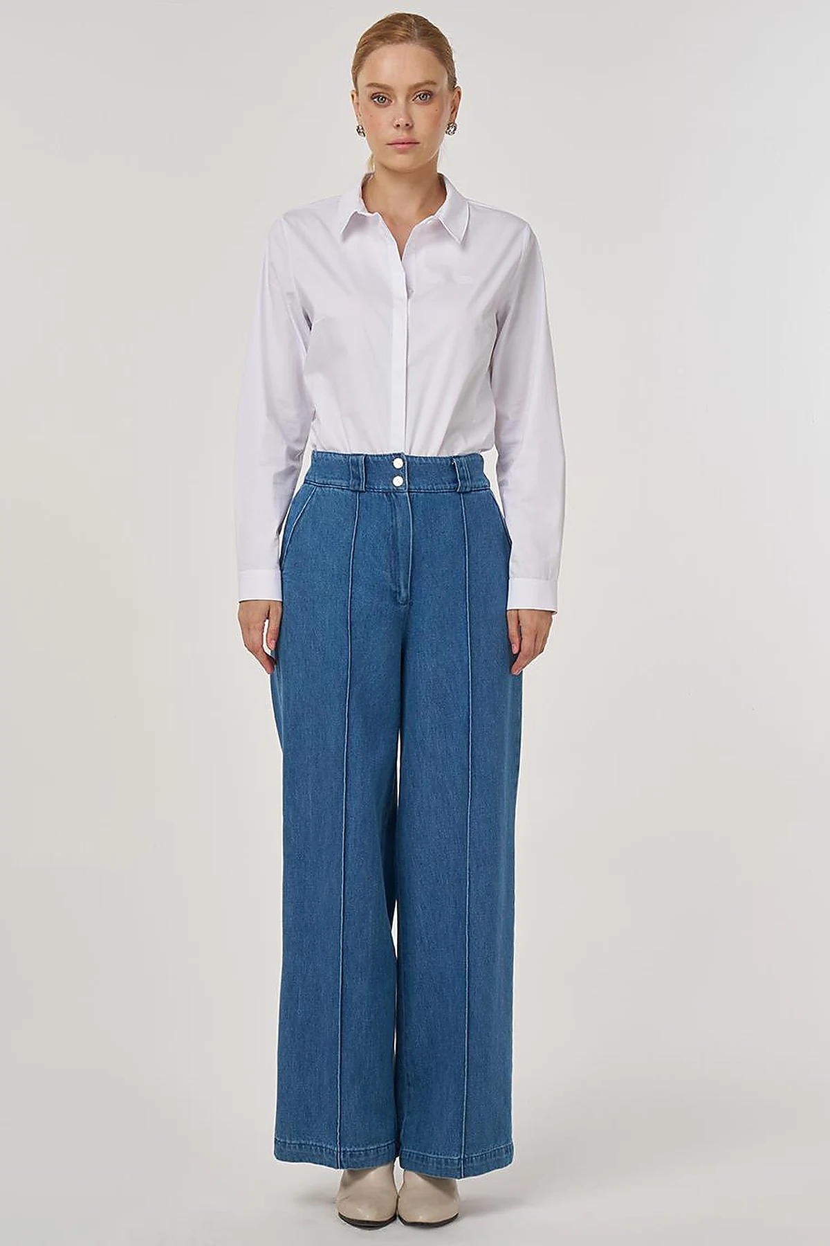Chima Seam-Stitched Marine Fit Denim Pants Indigo