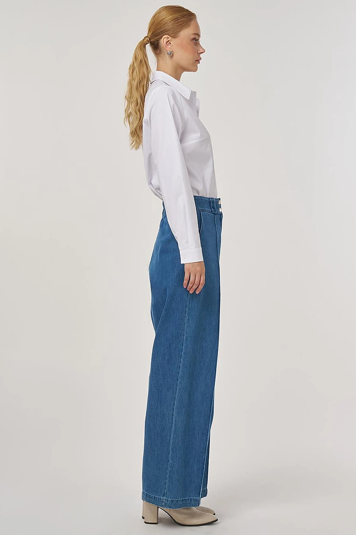 Chima Seam-Stitched Marine Fit Denim Pants Indigo