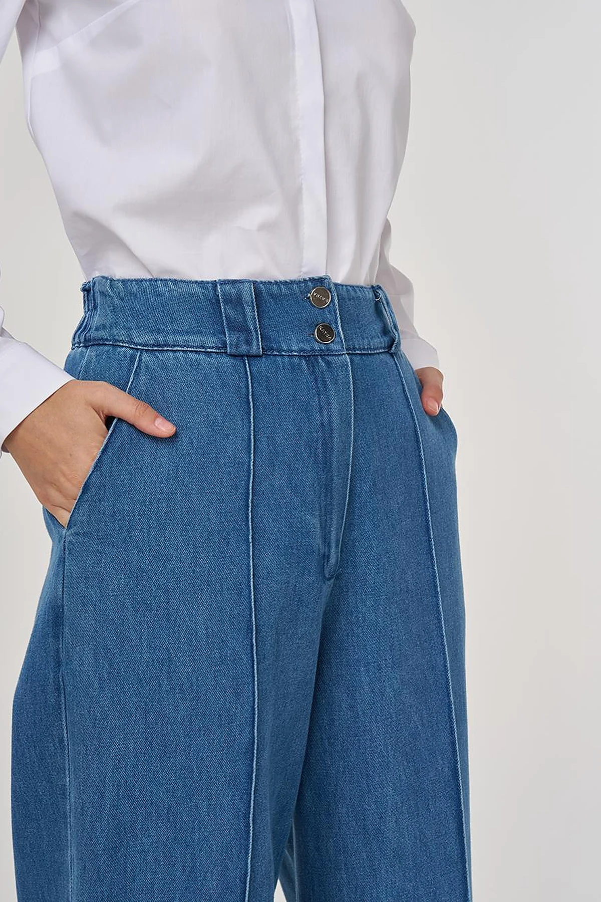 Chima Seam-Stitched Marine Fit Denim Pants Indigo
